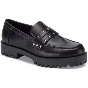 Sun + Stone Women's TAELENNP Lug Studded detailing Loafers Shoes Black Size 9.5